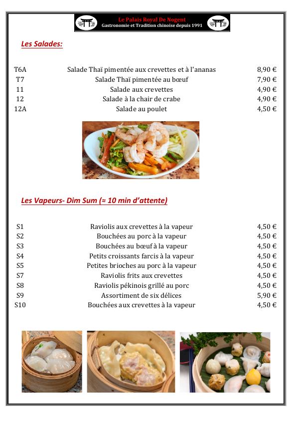 Palais Royal de Nogent - Menu Image 1
